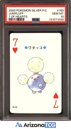Pokemon Silver 2000 Jumpluff 189 7 of Hearts Playing Cards Japanese PSA 10 - Image 1