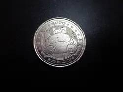 Pokemon Card Meiji Promo Metal Battle Coin Silver Snorlax #6096 PLAY - Image 1