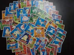 Pokemon Card Amada Sticker Non Holo x60 Poliwrath Hitmonlee etc #6184 - Image 1