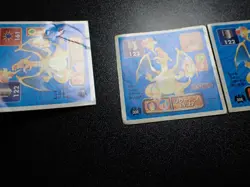 Pokemon Card Amada Sticker Non Holo Charizard x3 #6113 HEAVY PLAY - Image 5