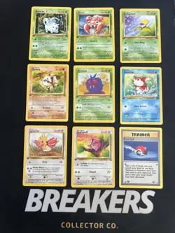 1st Edition Jungle Vintage Pokemon 9 Card Lot: Jigglypuff Mankey Paras Nidoran - Image 1