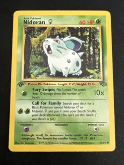 1st Edition Jungle Vintage Pokemon 9 Card Lot: Jigglypuff Mankey Paras Nidoran - Image 2