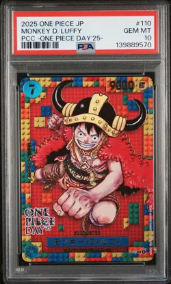 2025 ONE PIECE JPN PREM CARD COLL -ONE PIECE DAY'25- #110 MONKEY D. LUFFY PSA 10 - Image 1