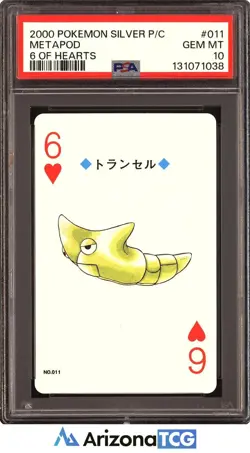 Pokemon 2000 Metapod #011 Pokemon Silver Playing Card Japanese GEM MINT PSA 10 - Image 1