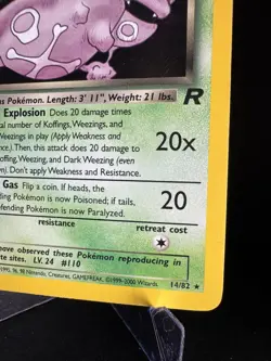 DARK WEEZING 14/82 Team Rocket Set - Pokemon WOTC Holo RARE Vintage Card - LP - Image 5