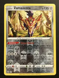 Zamazenta 097/159 Reverse Holo Rare Pokemon Card Crown Zenith Pokemon TCG NM - Image 1