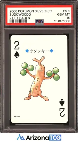 Pokemon 2000 Sudowoodo 185 2 Of Spades Silver Playing Card Japanese PSA 10 - Image 1