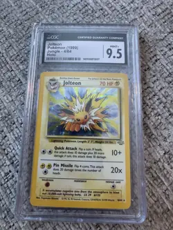 CGC 9.5 MINT+ Jolteon 1999 Jungle 4/64 Holo Pokemon Card - Image 1