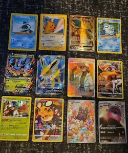 Pokemon 12 Card Lot. Rare Black Star Promo Articuno And Pikachu. Full Arts. Mega - Image 1