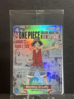 One Piece Monkey D. Luffy College Basketball US Voyage Promo Card Gonzaga sealed - Image 1