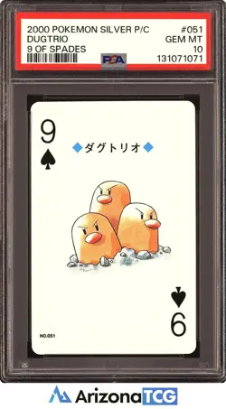 Pokemon 2000 Dugtrio 051 9 Of Spades Pokemon Silver Playing Card Japanese PSA 10 - Image 1