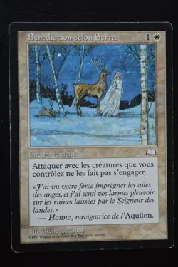 Magic The Gathering MTG SERRA'S BLESSING FRENCH Weatherlight MP Played - Image 1