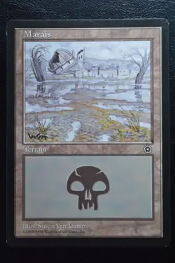 Magic The Gathering MTG SWAMP (159) FRENCH Portal Second Age LP Lightly Played - Image 1