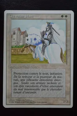 Magic The Gathering MTG WHITE KNIGHT FRENCH Foreign White Bordered LP Played - Image 1