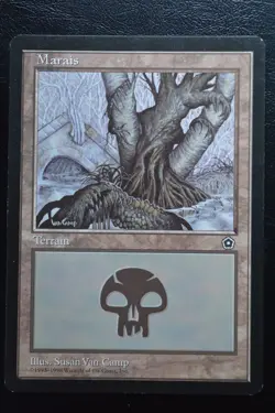 Magic The Gathering MTG SWAMP (157) FRENCH Portal Second Age LP Lightly Played - Image 1