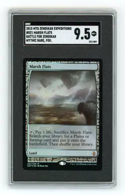 MARSH FLATS ZENDIKAR EXPEDITIONS FOIL SGC9.5 MINT+ MAGIC THE GATHERING - Image 1