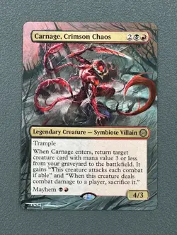 Carnage Crimson Chaos MTG Marvels Spider-Man Hand Painted Full Altered Art Tentz - Image 1