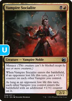 MTG Vampire Socialite Midnight Hunt Uncommon Creature Vampire Noble NM - Image 1