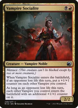 MTG Vampire Socialite Midnight Hunt Uncommon Creature Vampire Noble NM - Image 2