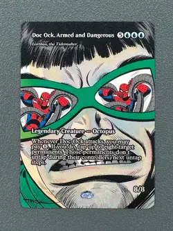 Doc Ock, Armed and Dangerous MTG Marvel Universe Hand Painted Altered Art Tentz - Image 1