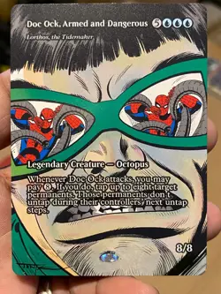 Doc Ock, Armed and Dangerous MTG Marvel Universe Hand Painted Altered Art Tentz - Image 2