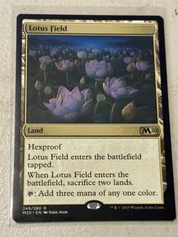 mtg Lotus Field, rare land, Core set 2020, unplayed - Image 1