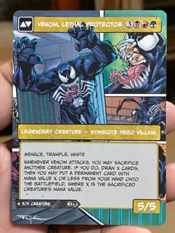Eddie Brock MTG Marvel's Spider-Man Hand Painted Extended Full Altered Art Tentz - Image 2