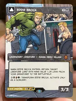 Eddie Brock MTG Marvel's Spider-Man Hand Painted Extended Full Altered Art Tentz - Image 3