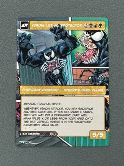 Eddie Brock MTG Marvel's Spider-Man Hand Painted Extended Full Altered Art Tentz - Image 4