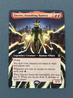 Electro, Assaulting Battery Marvel's Spider-Man Hand Painted Altered Art Tentz - Image 1