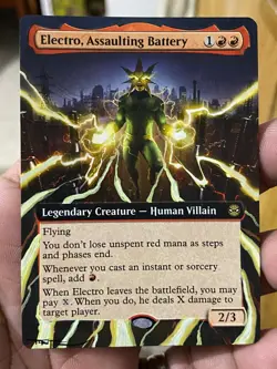 Electro, Assaulting Battery Marvel's Spider-Man Hand Painted Altered Art Tentz - Image 2