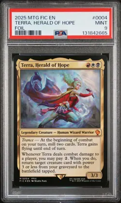 2025 MTG FINAL FANTASY COMMANDER FOIL #0004 TERRA, HERALD OF HOPE PSA 9 - Image 1