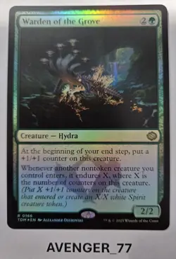 Magic The Gathering MTG #0166 Warden of the Grove FOIL Rare Tarkir Dragonstorm - Image 1