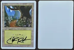 RARE SIGNED MtG Magic Christopher Rush _ Revised Artist Proof _ FOREST -C _1/50! - Image 1