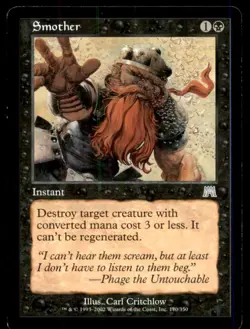 Smother LP Light Play Onslaught MTG [12065] - Image 1