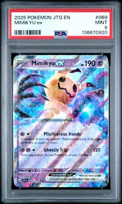 2025 POKEMON JTG EN-JOURNEY TOGETHER #069 MIMIKYU EX PSA 9 - Image 1