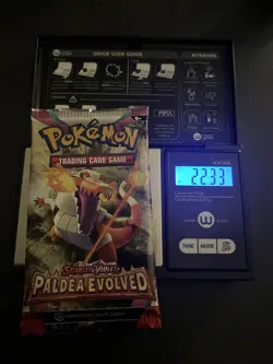 Heavy 22.33g Pokemon Sealed Paldea Evolved Booster Pack - Image 1