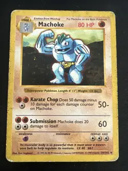 Base Set Vintage Shadowless Pokemon 9 Card Lot - Machoke, Staryu & Bill - Image 2