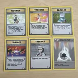 Lot of 6 Vintage 2000 Pokemon TCG Base Set 2 Trainers 101 104 106 108 116 124 - Image 1
