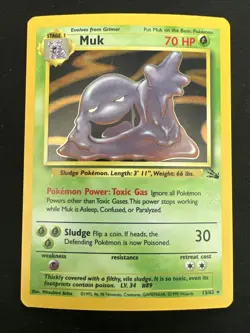 1999 Fossil Vintage Pokemon 2 Card Lot: Holo Muk 13/62 x2 - Image 2