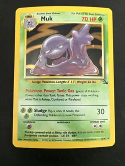 1999 Fossil Vintage Pokemon 2 Card Lot: Holo Muk 13/62 x2 - Image 4