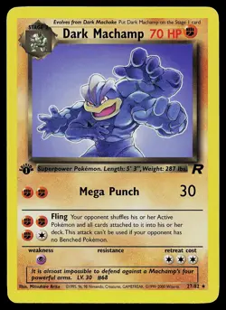 Pokemon Card - Dark Machamp Team Rocket 27/82 Rare 1st Edition - Image 1