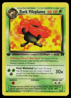 Pokemon Card - Dark Vileplume Team Rocket 30/82 Rare 1st Edition - Image 1