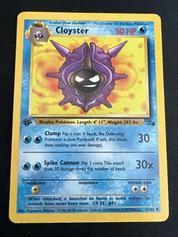 1st Edition Fossil Vintage Pokemon 9 Card Lot: Cloyster Horsea Krabby Grimer - Image 2