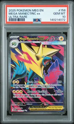 2025 POKEMON MEG EN-MEGA EVOLUTION ULTRA RARE #158 MEGA MANECTRIC EX PSA 10 - Image 1