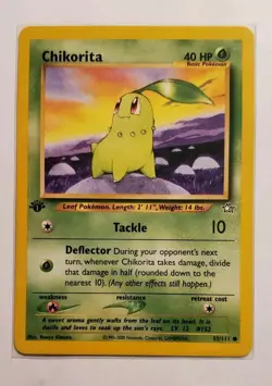 Chikorita 53/111 1st Edition Neo Genesis Common Pokemon TCG 2000 NM - Image 1
