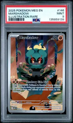 2025 POKEMON MEG EN-MEGA EVOLUTION ILLUSTRATION RARE #146 MARSHADOW PSA 9 - Image 1