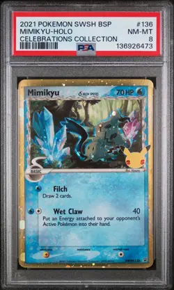 2021 POKEMON SWSH BLACK STAR PROMO CELEBRATIONS COLLECTION MIMIKYU-HOLO PSA 8 - Image 1