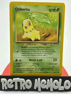Vintage Chikorita 54/111 Neo Genesis Unlimited - LP/MP Pokemon Non Holo TCG - Image 1