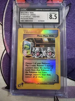 CGC 8.5 2002 Pokemon Moo-Moo Milk Expedition (E-Reader) Reverse Holo 155/165 - Image 1